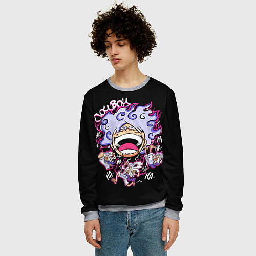 Мужской свитшот Веселый 5 Гир Луффи / 3D-Меланж – фото 3