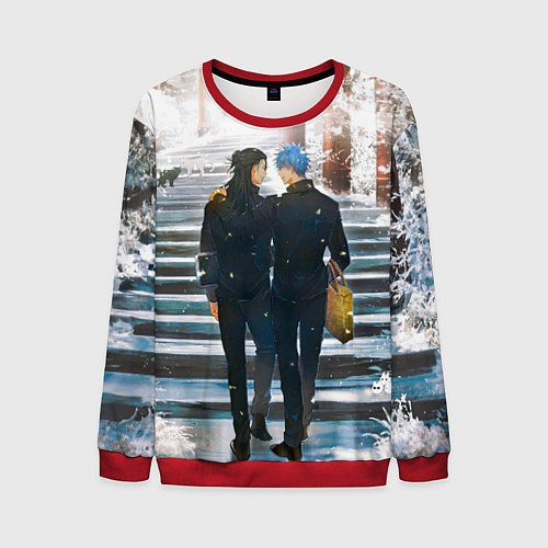 Мужской свитшот Годжо и Гетто - Магическая битва / 3D-Красный – фото 1