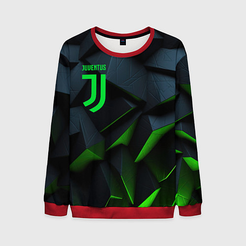 Мужской свитшот Juventus black green logo / 3D-Красный – фото 1