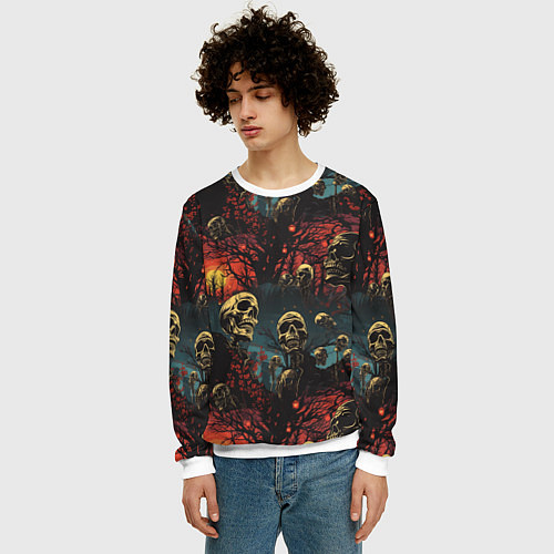 Мужской свитшот Нечистый дух / 3D-Белый – фото 3