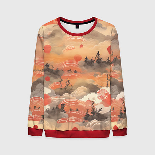 Мужской свитшот Japen pattern / 3D-Красный – фото 1