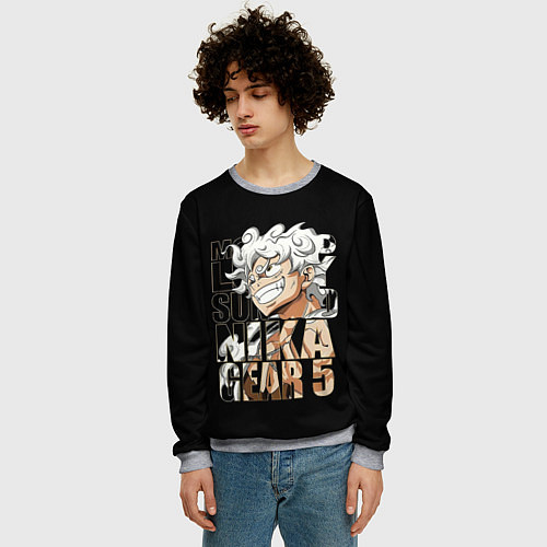 Мужской свитшот Luffy Gear 5 Луффи / 3D-Меланж – фото 3