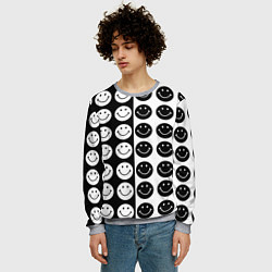 Свитшот мужской Smiley black and white, цвет: 3D-меланж — фото 2