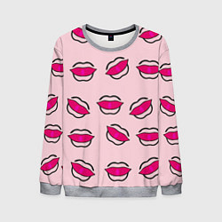 Свитшот мужской Силуэт губы, цвет: 3D-меланж