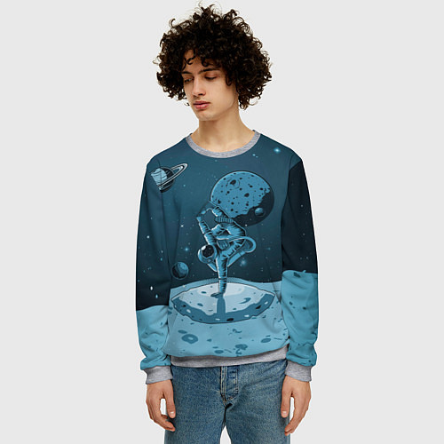 Мужской свитшот Космический брейк / 3D-Меланж – фото 3