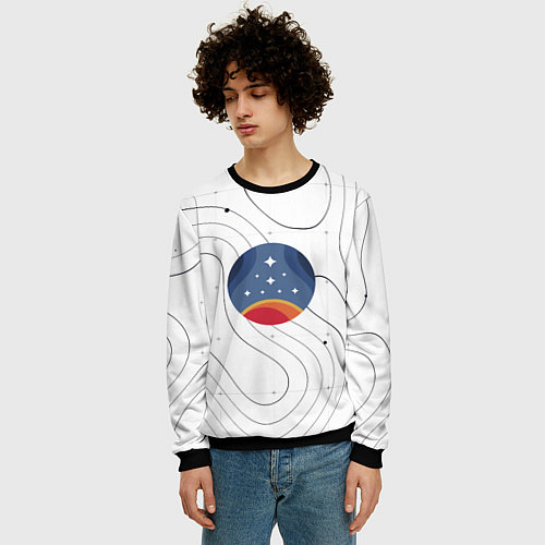 Мужской свитшот Эмблема созвездия / 3D-Черный – фото 3