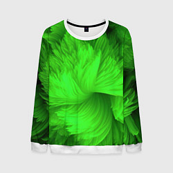 Свитшот мужской Зеленая объемная абстракция, цвет: 3D-белый