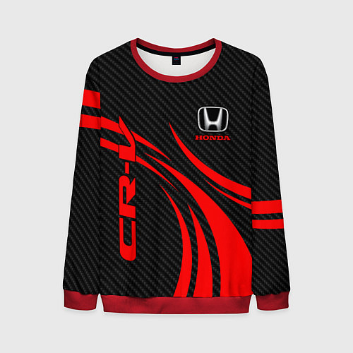 Мужской свитшот Honda CR-V - красный и карбон / 3D-Красный – фото 1