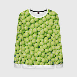 Свитшот мужской Узор из теннисных мячей, цвет: 3D-белый