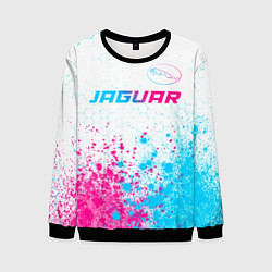 Мужской свитшот Jaguar neon gradient style: символ сверху