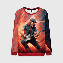 Свитшот мужской ACDC rock music, цвет: 3D-красный
