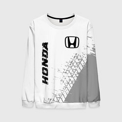 Мужской свитшот Honda speed на светлом фоне со следами шин: надпис