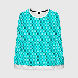 Свитшот мужской Пиксели цвета алмаза, цвет: 3D-белый