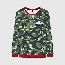 Свитшот мужской Арма 3 - зелёное хаки, цвет: 3D-красный