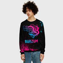 Свитшот мужской Burzum - neon gradient, цвет: 3D-черный — фото 2