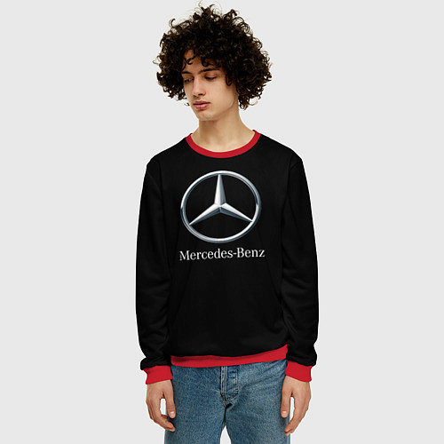 Мужской свитшот Mercedes-benz sport auto / 3D-Красный – фото 3
