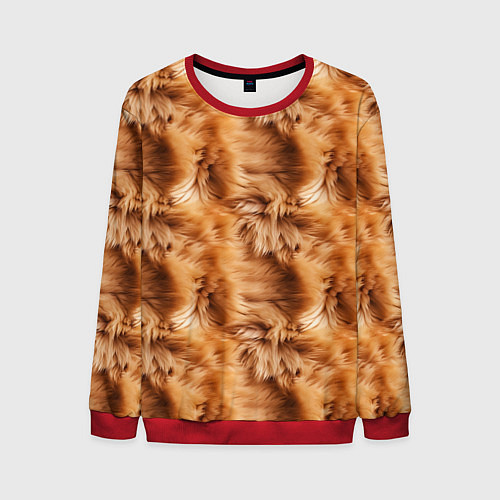 Мужской свитшот Меховой паттерн / 3D-Красный – фото 1