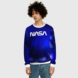 Свитшот мужской Nasa звёздное небо, цвет: 3D-белый — фото 2