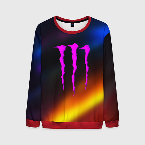 Мужской свитшот Monster energy gradient color / 3D-Красный – фото 1