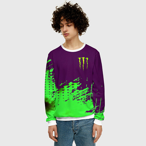 Мужской свитшот Monster energy taurin / 3D-Белый – фото 3