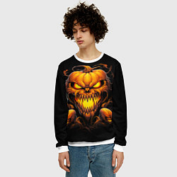 Свитшот мужской Evil pumpkin, цвет: 3D-белый — фото 2