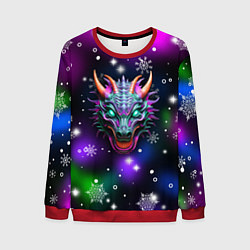 Свитшот мужской Неновый дракон, цвет: 3D-красный