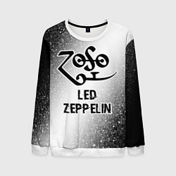 Свитшот мужской Led Zeppelin glitch на светлом фоне, цвет: 3D-белый
