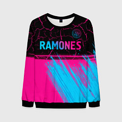 Мужской свитшот Ramones - neon gradient посередине