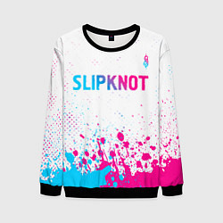 Свитшот мужской Slipknot neon gradient style посередине, цвет: 3D-черный