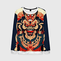 Свитшот мужской Татуировка дракон в японском стиле, цвет: 3D-белый