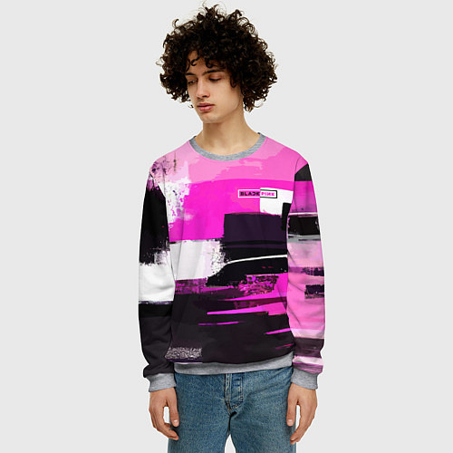 Мужской свитшот Black pink - girl-group - South Korea / 3D-Меланж – фото 3