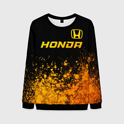 Свитшот мужской Honda - gold gradient посередине, цвет: 3D-черный