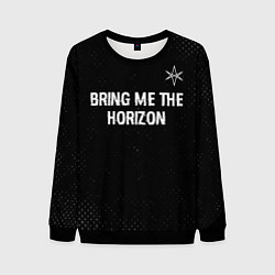 Свитшот мужской Bring Me the Horizon glitch на темном фоне посеред, цвет: 3D-черный