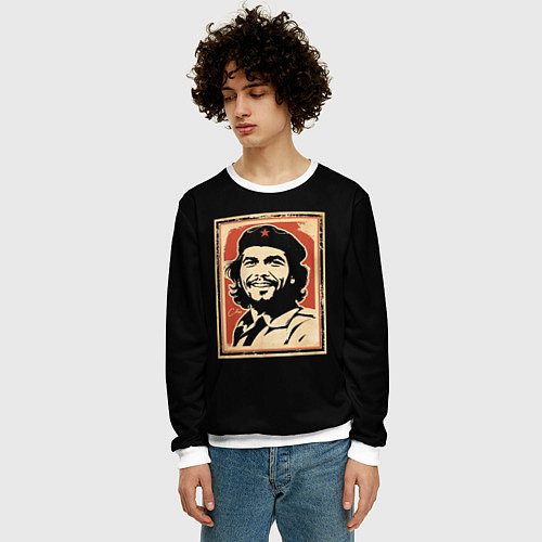Мужской свитшот Команданте Че Гевара / 3D-Белый – фото 3