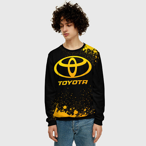 Мужской свитшот Toyota - gold gradient / 3D-Черный – фото 3