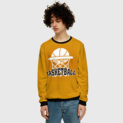 Свитшот мужской Basketball - кольцо и мяч, цвет: 3D-черный — фото 2