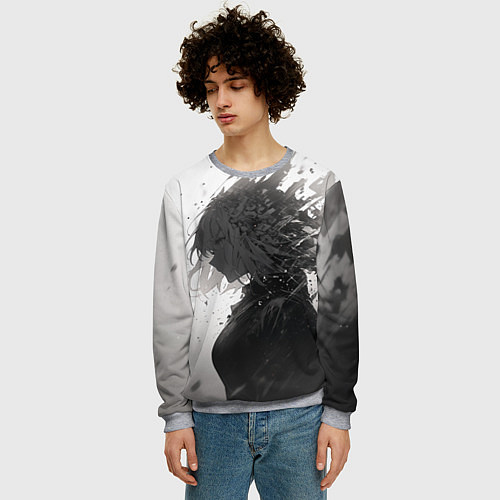 Мужской свитшот Распад девушки / 3D-Меланж – фото 3