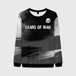 Свитшот мужской Gears of War glitch на темном фоне посередине, цвет: 3D-черный