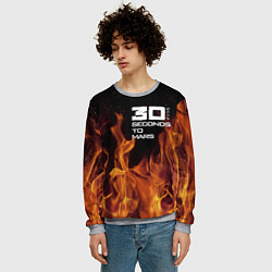 Свитшот мужской Thirty Seconds to Mars fire, цвет: 3D-меланж — фото 2