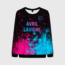 Свитшот мужской Avril Lavigne - neon gradient посередине, цвет: 3D-черный