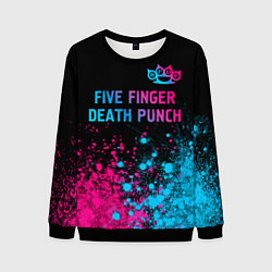 Мужской свитшот Five Finger Death Punch - neon gradient посередине