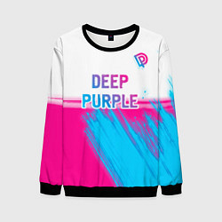 Мужской свитшот Deep Purple neon gradient style посередине