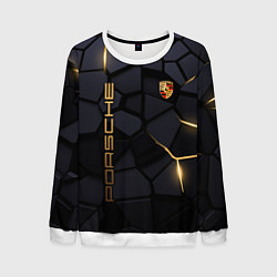 Свитшот мужской Porsche - плиты с эффектом свечения, цвет: 3D-белый