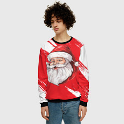 Свитшот мужской Санта в шапке, цвет: 3D-черный — фото 2