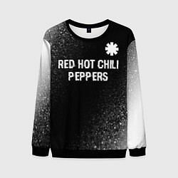 Мужской свитшот Red Hot Chili Peppers glitch на темном фоне посере