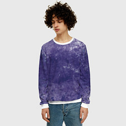 Свитшот мужской Абстракция - violet color background, цвет: 3D-белый — фото 2