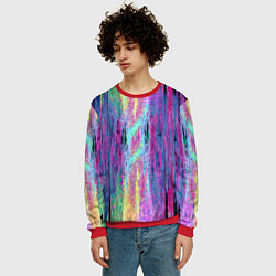 Свитшот мужской Размазанная краска, цвет: 3D-красный — фото 2