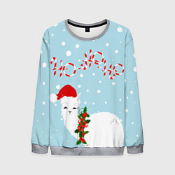 Мужской свитшот Лама в роли Санта Клауса