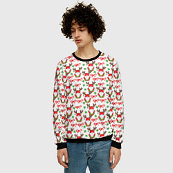 Свитшот мужской Новогодний гном с рогами, цвет: 3D-черный — фото 2