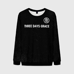 Свитшот мужской Three Days Grace glitch на темном фоне посередине, цвет: 3D-черный